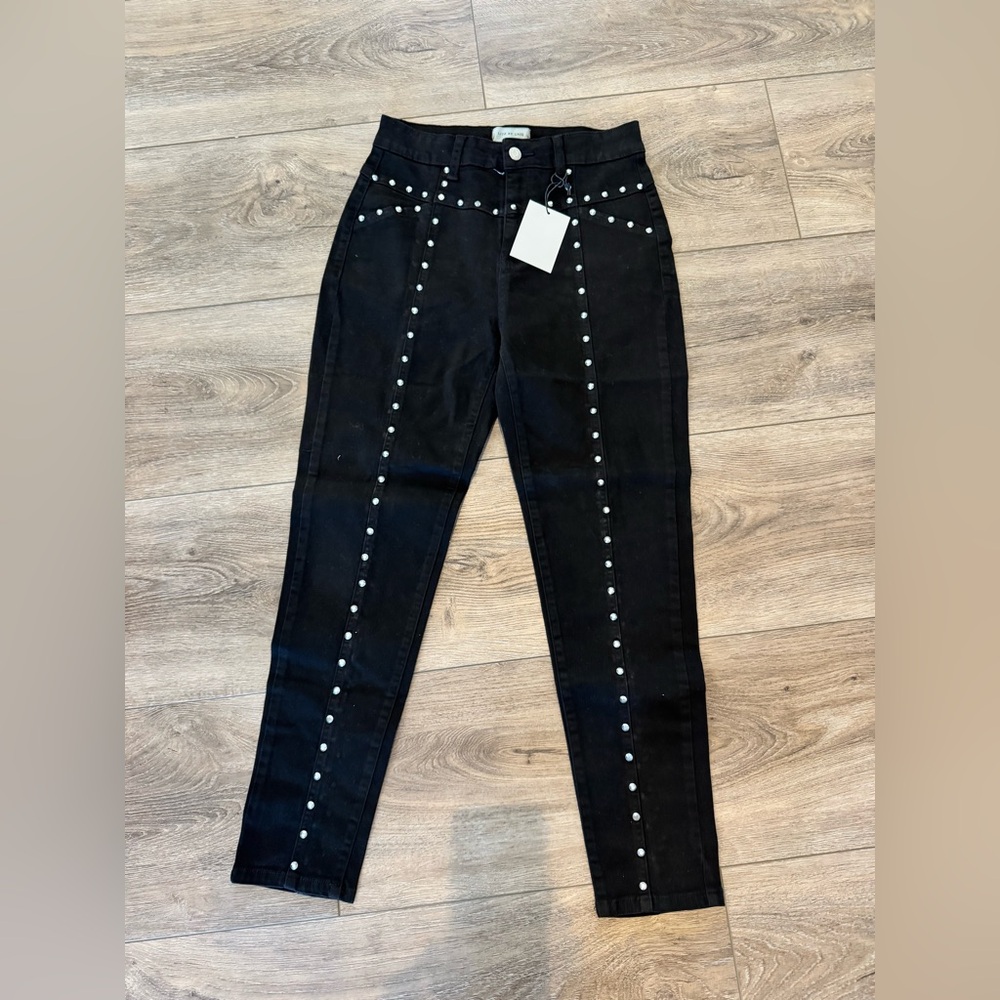 Litz LA 90’s Stones High Waist Straight/Skinny Leg Jeans•Black